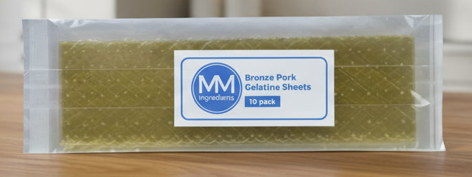 10 Sheets of Bronze Pork gelatine from MM Ingredients
