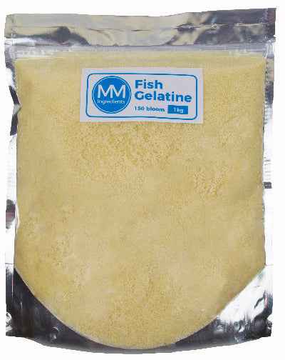 1Kg of Fish Gelatine powder 150 bloom sold by MM Ingredients