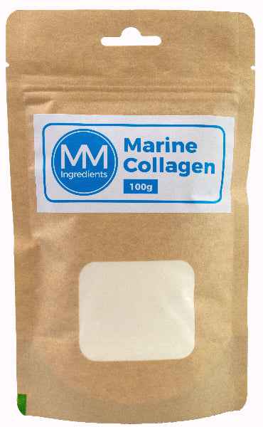 A 100g pouch of Marine Collagen powder sold by MM Ingredients