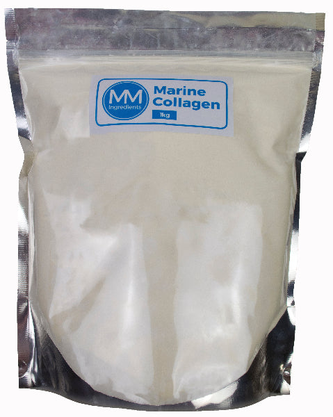 A pouch of Marine collagen powder 1Kg as sold by MM Ingredients