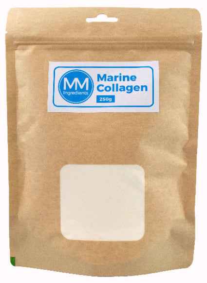 Marine Collagen powder 250g in a pouch supplied by MM Ingredients