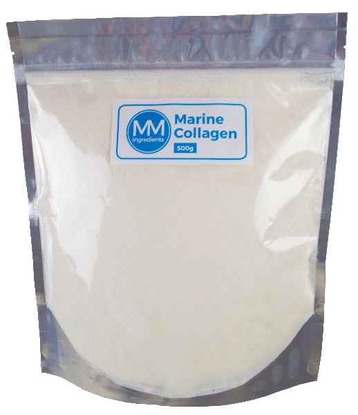 A 500g pouch of Marine Collagen Powder type 1 sold by MM Ingredients
