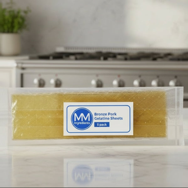 Pack of Bronze Pork Gelatine Sheets from MM Ingredients