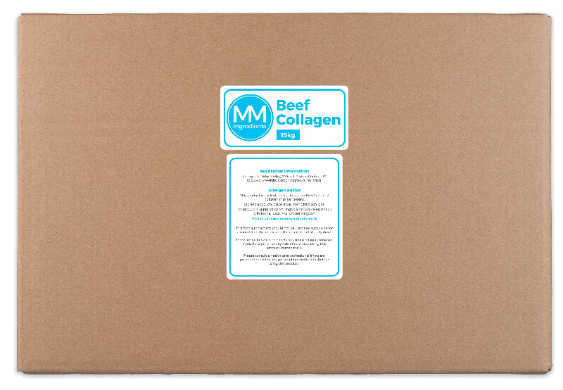 A 15Kg box of Beef Collagen from MM Ingredients
