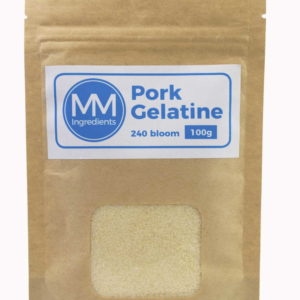 A pouch of Pork Gelatine 100g 240 Bloom