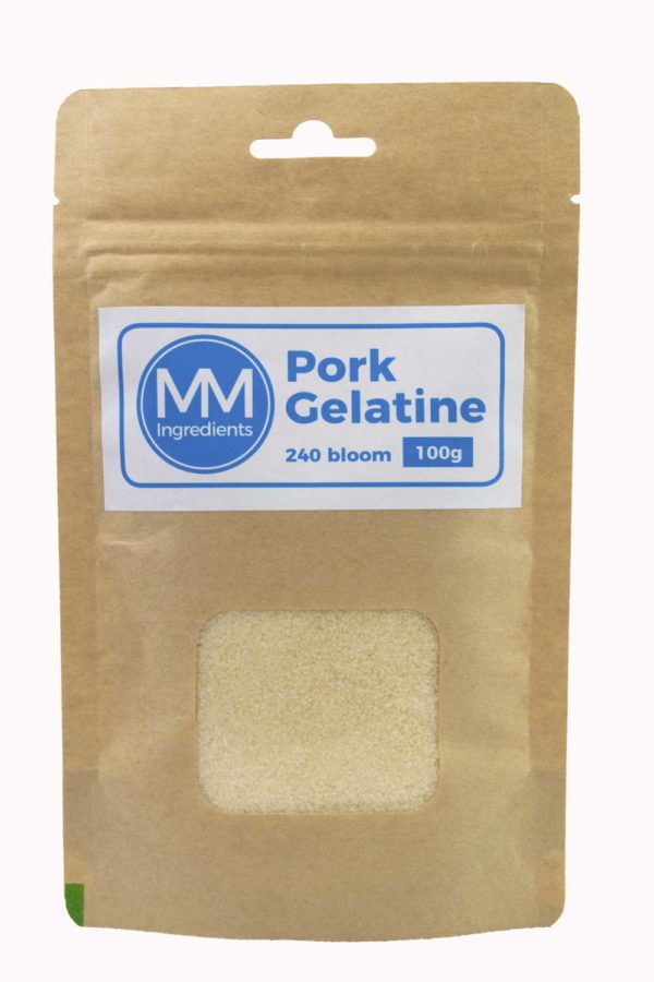 A pouch of Pork Gelatine 100g 240 Bloom