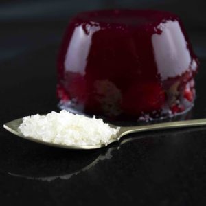A typical jelly dessert made with gelatine